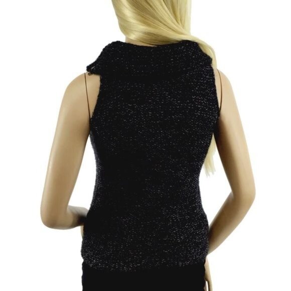 Vtg Giorgio Armani Knit Sleeveless Cowl Neck Top | Heroine Chic Office Siren 90s - Picture 4 of 8